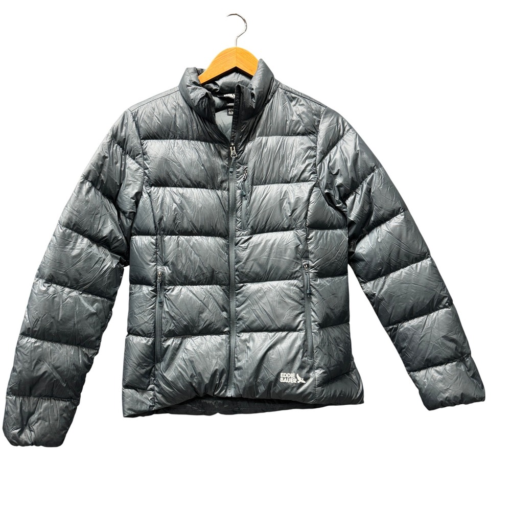 Eddie Bauer Puffer Jacket Womens S Down 650 Fill Blue Winter Outdoor Full Zip